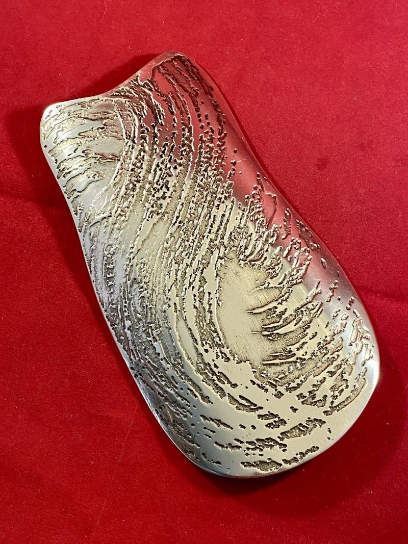 Vintage Signed Don Sheil Handmade Aluminium Spoon Rest with a Flowing Wave Pattern — image 3