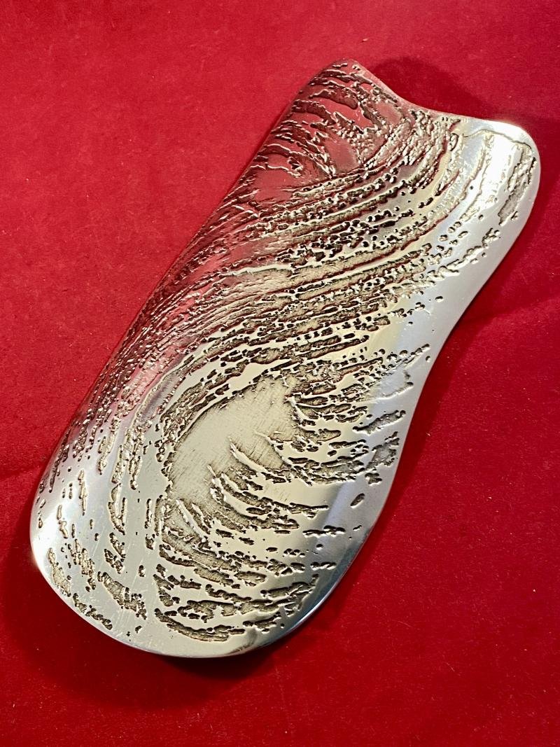Vintage Signed Don Sheil Handmade Aluminium Spoon Rest with a Flowing Wave Pattern — image 4