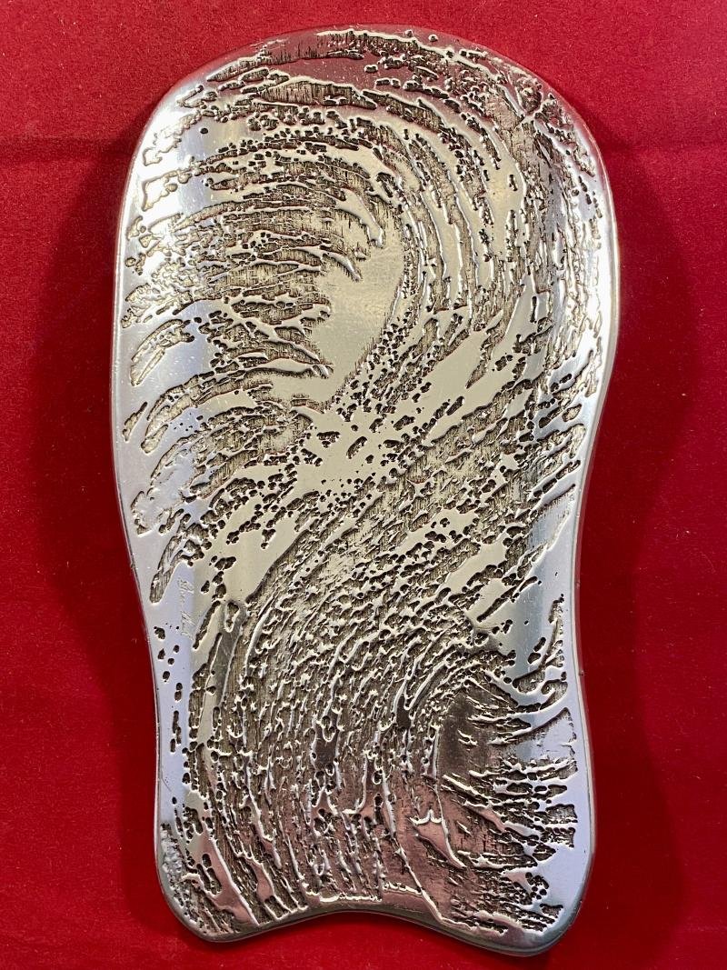 Vintage Signed Don Sheil Handmade Aluminium Spoon Rest with a Flowing Wave Pattern — image 6