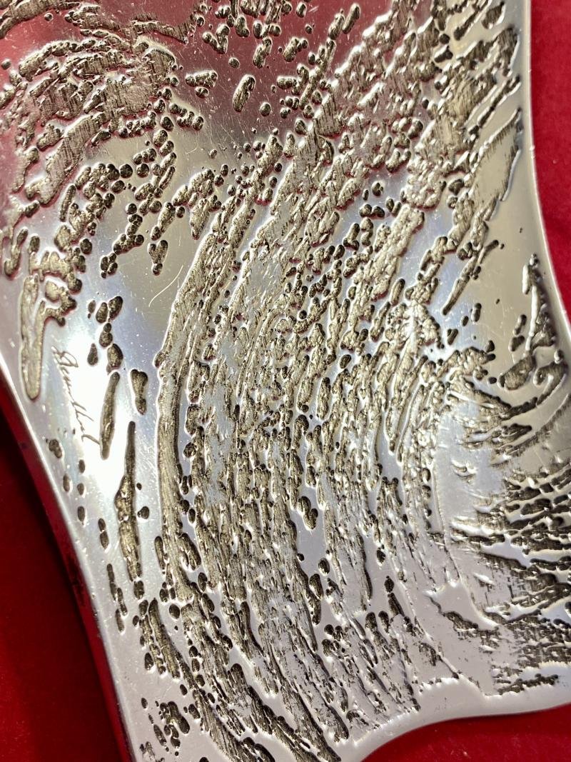 Vintage Signed Don Sheil Handmade Aluminium Spoon Rest with a Flowing Wave Pattern — image 8