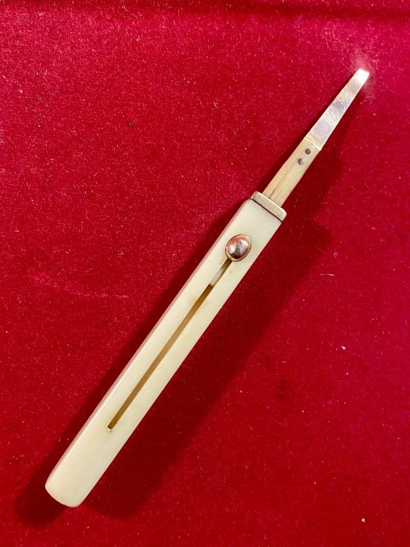 Rare Victorian Gold and Natural Material Toothpick Invented by T. C. Palmer and made by Sampson Mordan & Co. c1850 — image 2