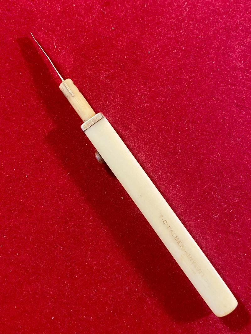 Rare Victorian Gold and Natural Material Toothpick Invented by T. C. Palmer and made by Sampson Mordan & Co. c1850 — image 3