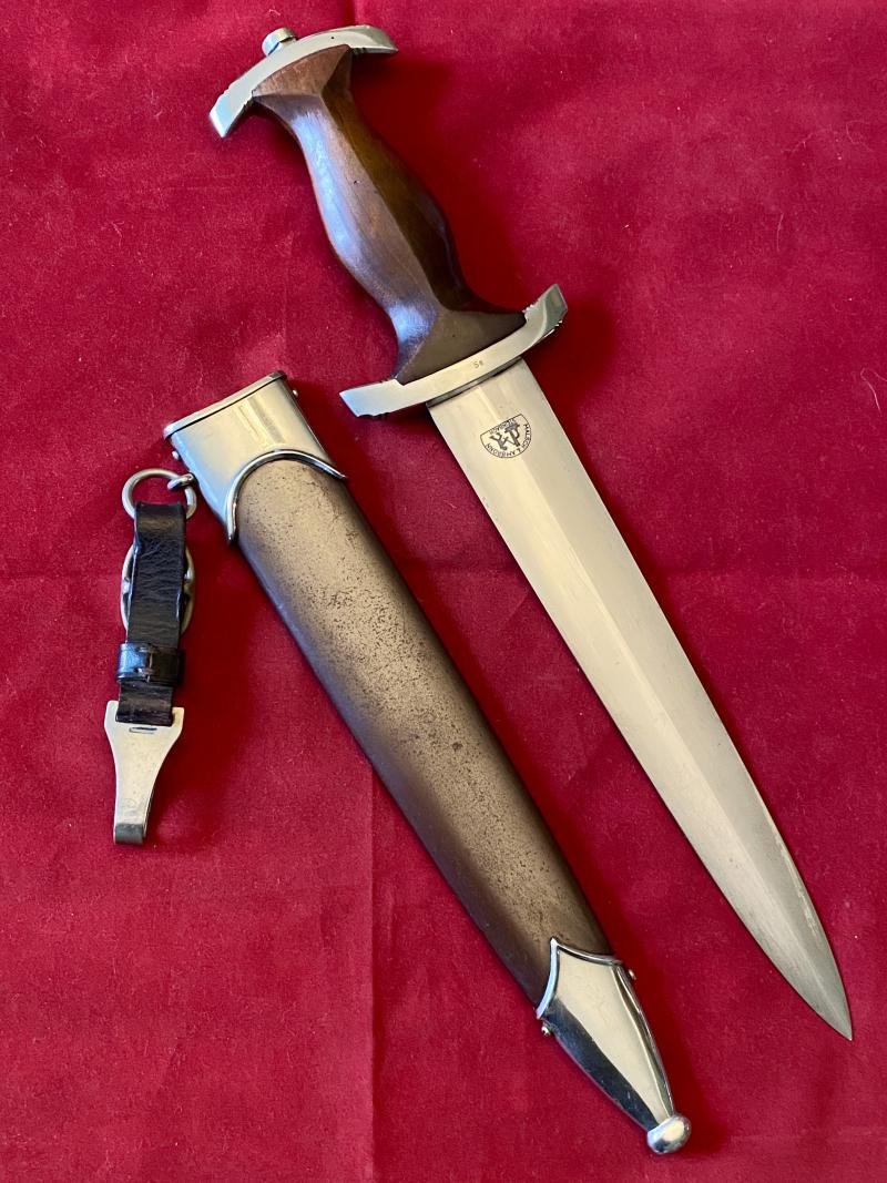 Near Mint WW2 German SA Dagger by MALSCH & AMBRONN STEINBACH Thuringia, with Original Short Hanger — image 2