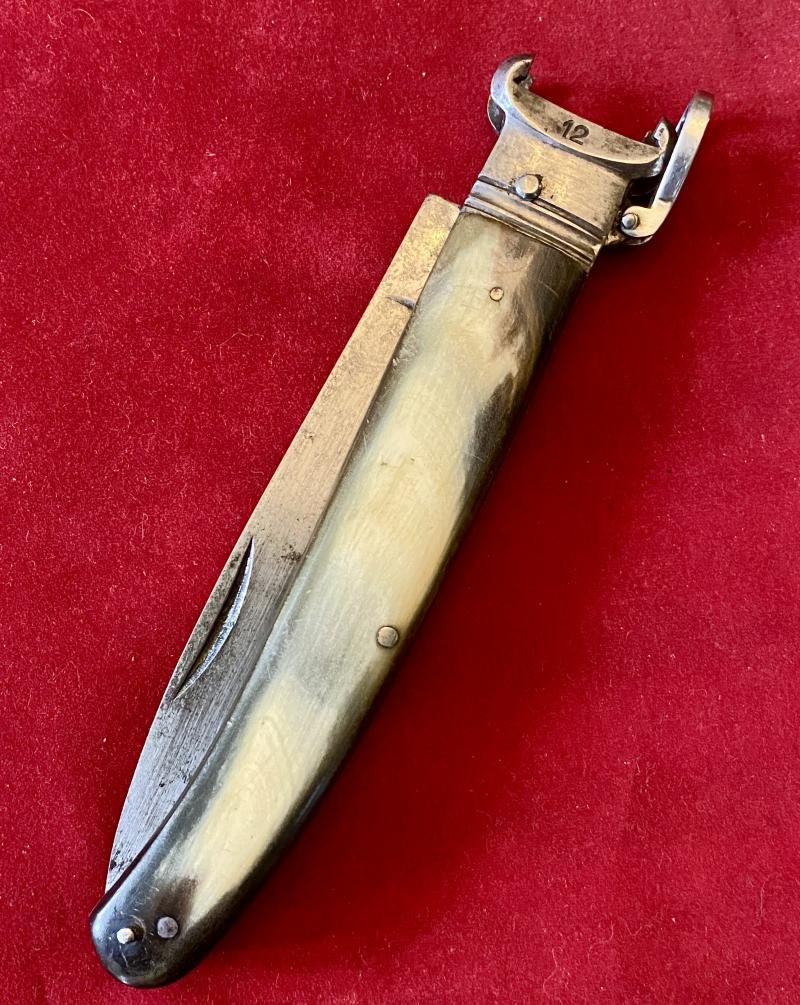Early WHITBY 12G & 16G Shotgun Cartridge Extractor Knife with Horn Grip Scales c1961 — image 10