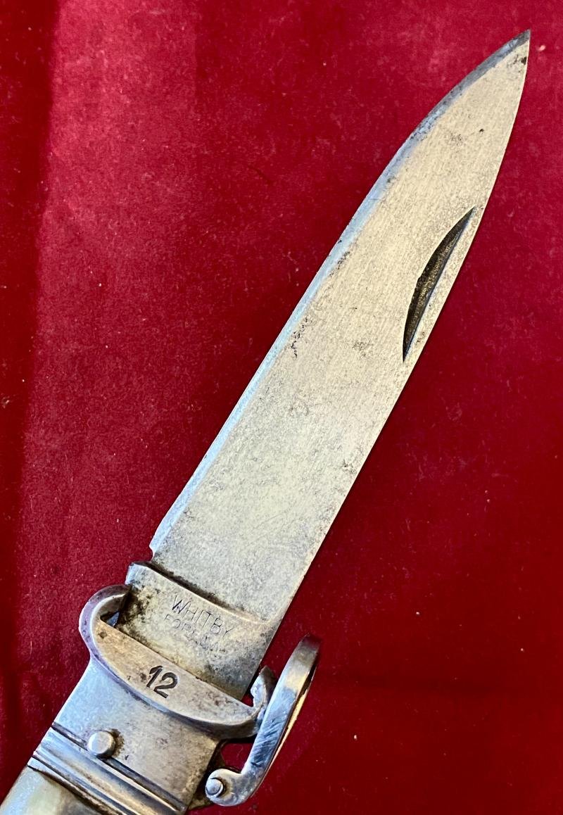 Early WHITBY 12G & 16G Shotgun Cartridge Extractor Knife with Horn Grip Scales c1961 — image 3