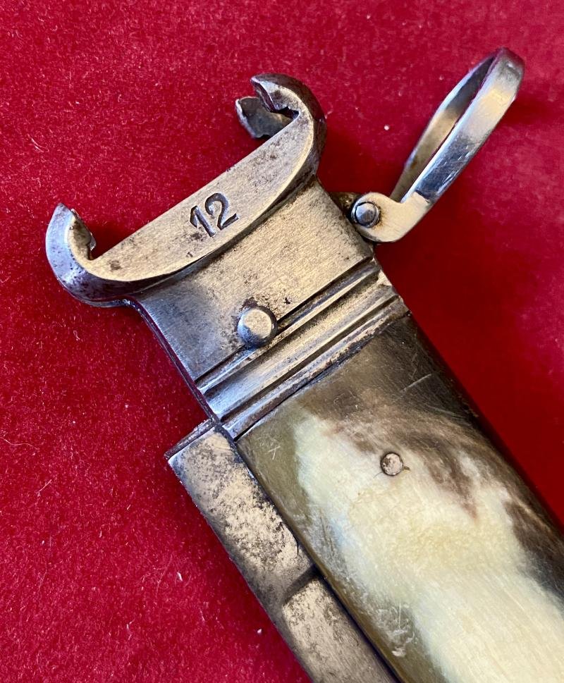 Early WHITBY 12G & 16G Shotgun Cartridge Extractor Knife with Horn Grip Scales c1961 — image 8
