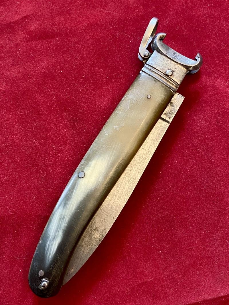 Early WHITBY 12G & 16G Shotgun Cartridge Extractor Knife with Horn Grip Scales c1961 — image 9