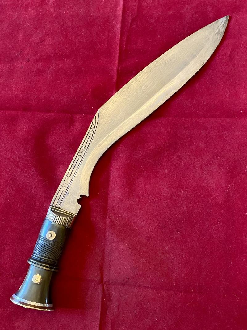Fine WW2 'Bring Back' Burma Kukri Knife with Carved Horn Grip c1945 — image 2