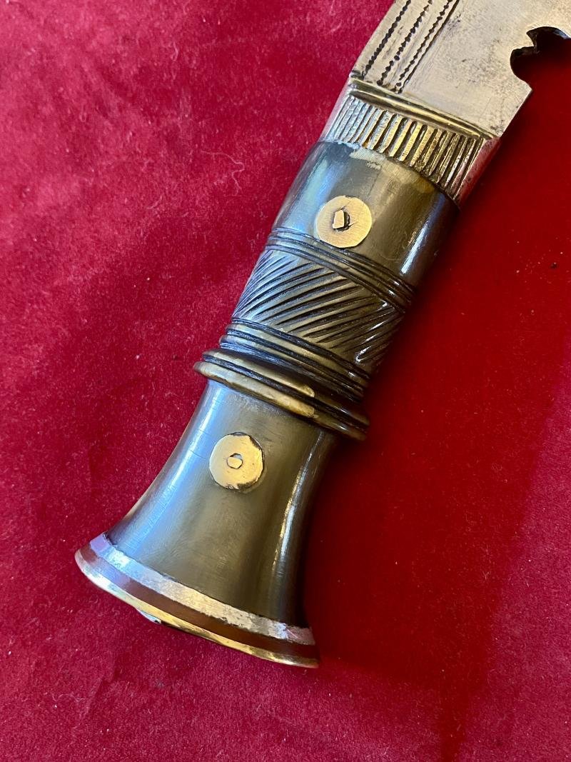 Fine WW2 'Bring Back' Burma Kukri Knife with Carved Horn Grip c1945 — image 7