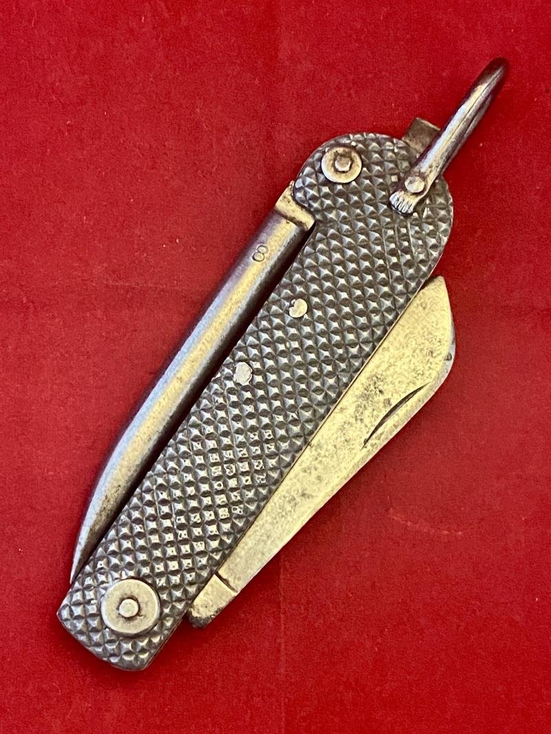 WW2 Period Royal Navy Admiralty Pattern 301B Alloy Scales Clasp Knife by Harrison Fisher & Co Ltd of Sheffield – Named to C. Clayton — image 2