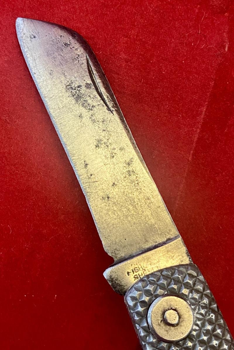 WW2 Period Royal Navy Admiralty Pattern 301B Alloy Scales Clasp Knife by Harrison Fisher & Co Ltd of Sheffield – Named to C. Clayton — image 6