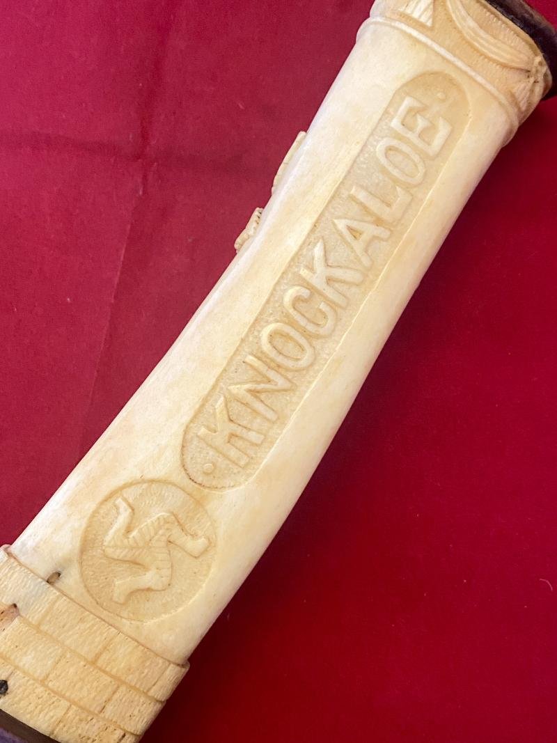 Stunning Pair of WW1 German POW 8' Cow Shinbones Carved with Roses - KNOCKALOE -I.O.M. 'Legs of Man' — image 8