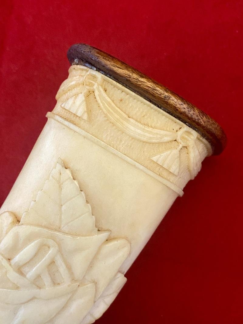 Stunning Pair of WW1 German POW 8' Cow Shinbones Carved with Roses - KNOCKALOE -I.O.M. 'Legs of Man' — image 9