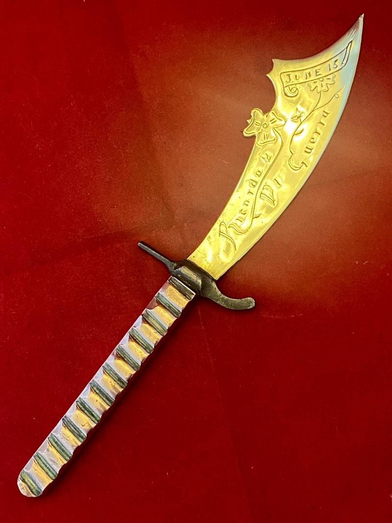 Pair of Italian WW1 Trench Art Letter Openers Commemorating the Battle of Solstice Italy - 15th June 1918 — image 4