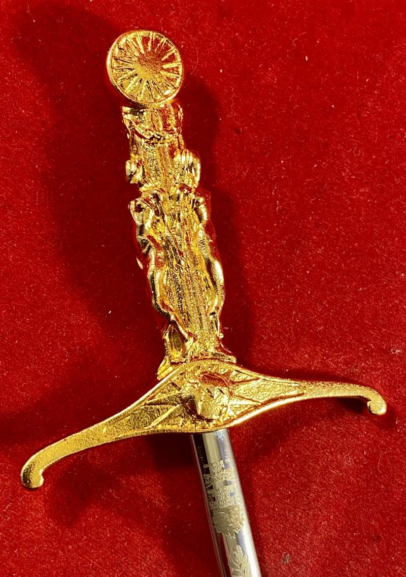 Rare Dual Commemorative 'Wilkinson Sword Ltd. Cramlington 1963-1999' and 'WORLD PEACE FOR THE THIRD MILLENNIUM' Miniature Sword by Wilkinson Sword – Mint in Box — image 7