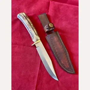 Mint Bowie Knife with 6' Steel Blade Stag Antler Handle …