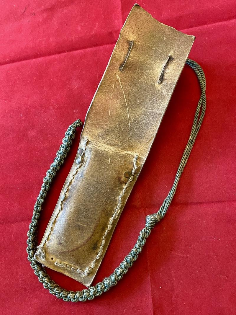 Unusual British Royal Navy 'Ropework Set' Consisting of a Deck Knife and Marlin Spike with a hard Buff Leather Sheath c1979 — image 10