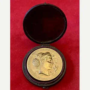 Large Antique French Bronze Medal for Société Nationale d'Encouragement à …