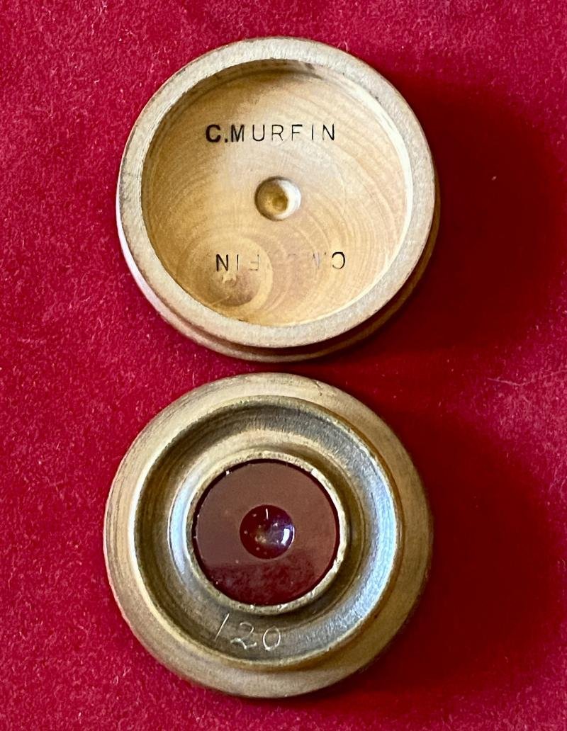 Antique Watchmaker's Box Wood and Agate Stone Oil Pot — image 2