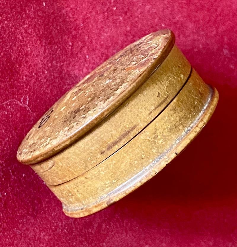 Antique Watchmaker's Box Wood and Agate Stone Oil Pot — image 5