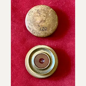 Antique Watchmaker's Box Wood and Agate Stone Oil Pot