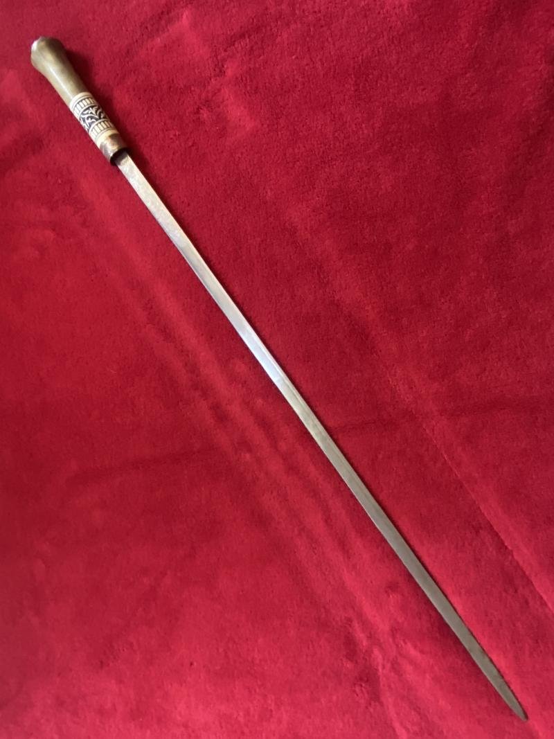 Antique Indian Sword Stick with Horn and Carved Bone Handle — image 3