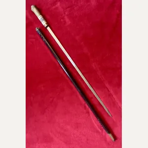 Antique Indian Sword Stick with Horn and Carved Bone Handle