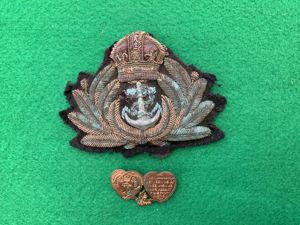 Royal Navy Officer's Cap Badge and Sweetheart Badge