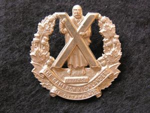 The Cameron Highlanders of Ottawa Cap Badge