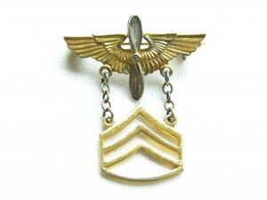 WWII U.S. Air Corps Staff Sargeant Sweetheart Brooch