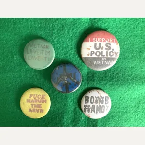 Vietnam Protest Button Badges