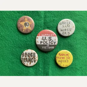 Vietnam War Protest Button Badges