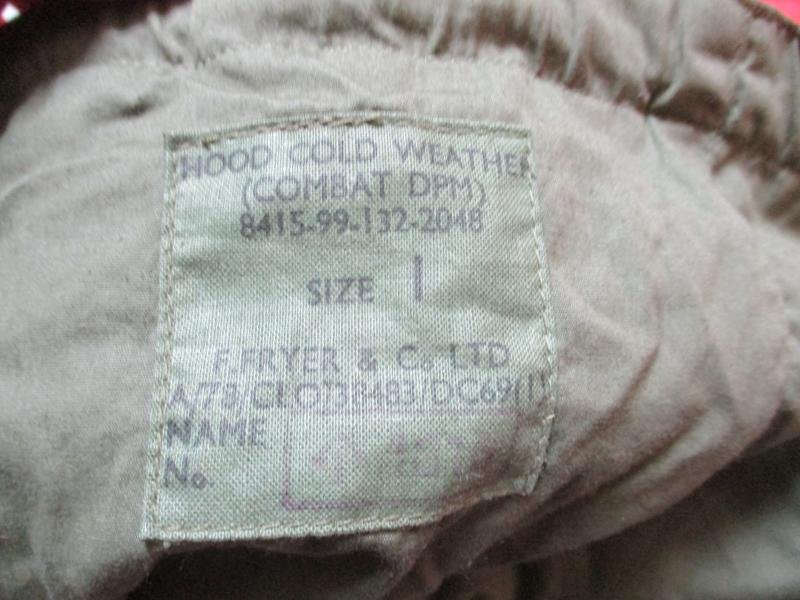 genuine 70's dpm BRITISH ARMY FALKLANDS WAR ISSUE 1968 68 COMBAT JACKET hood — image 2