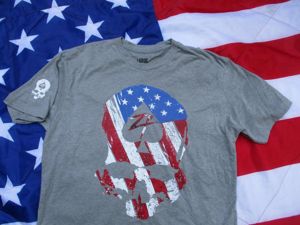 ZERO FOXTROT USA American flag stars & stripes skull T …