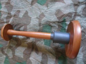 WW2 GERMAN HELMET display wooden stick grenade STAND