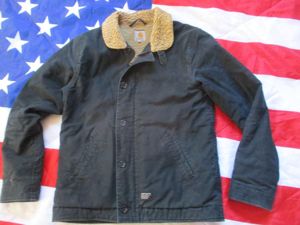 genuine CARHARTT sheffield US NAVY blue ww2 N3 Sherpa DECK …