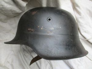 rare M42 LUFTWAFFE Single Decal sd BEADED HELMET with factory …