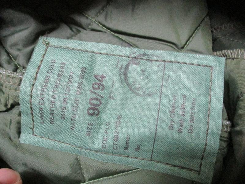 GENUINE BRITISH ARMY ISSUE old type falklands war QUILTED ARCTIC TROUSER LINERS — image 2