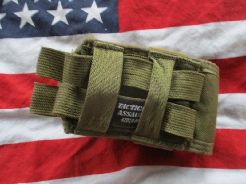 TAG tactical assault gear USA MOLLE smoke grenade POUCH coyote tan USED — image 3