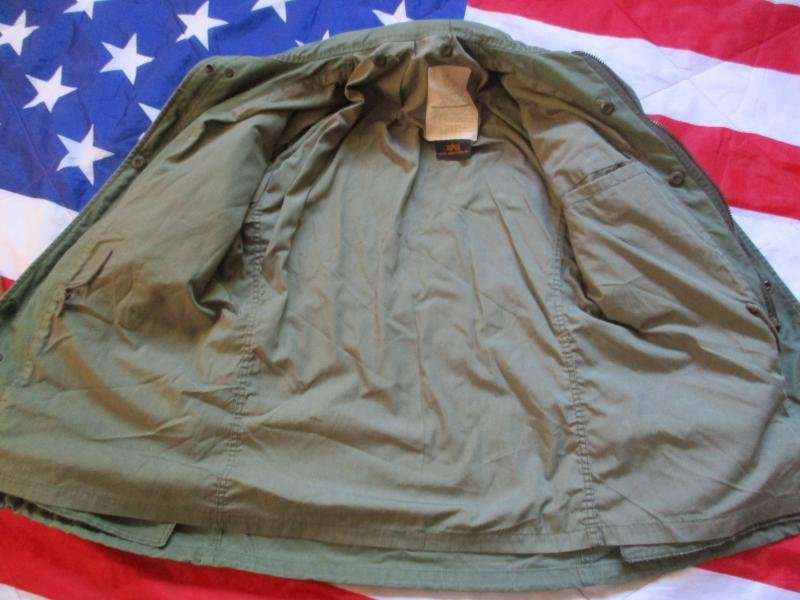 Alpha Industries USA US ARMY Vietnam war og green M65 field COAT combat jacket S - M — image 2