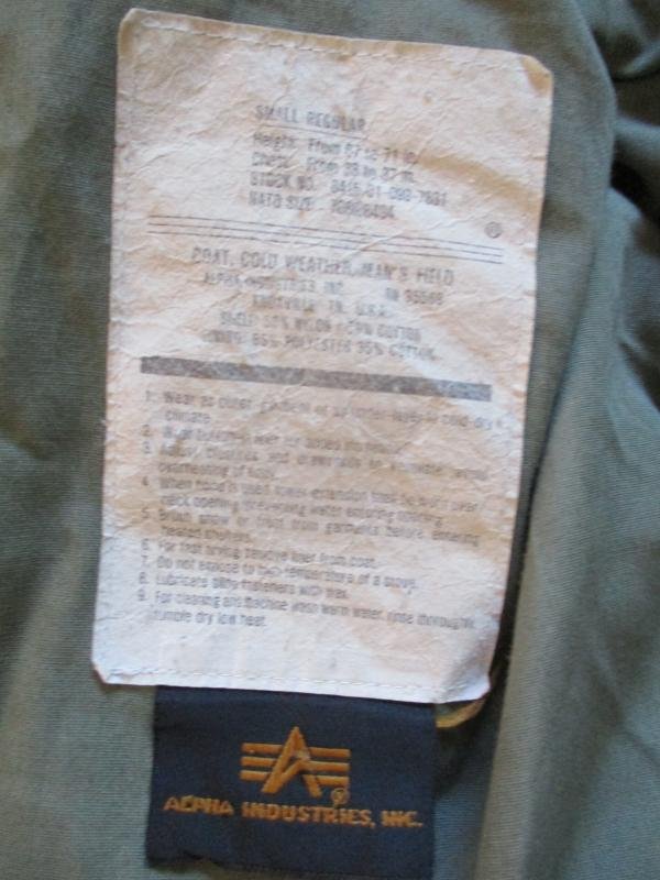 Alpha Industries USA US ARMY Vietnam war og green M65 field COAT combat jacket S - M — image 3