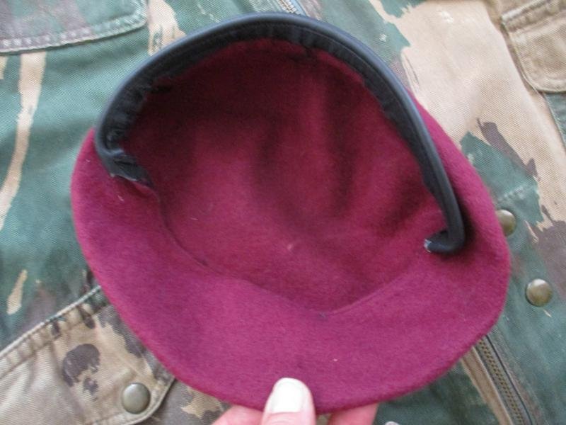 PARACHUTE REGIMENT AIRBORNE MAROON combat / field BERET leather band SHAPED used — image 2