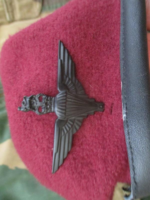 PARACHUTE REGIMENT AIRBORNE MAROON combat / field BERET leather band SHAPED used — image 4