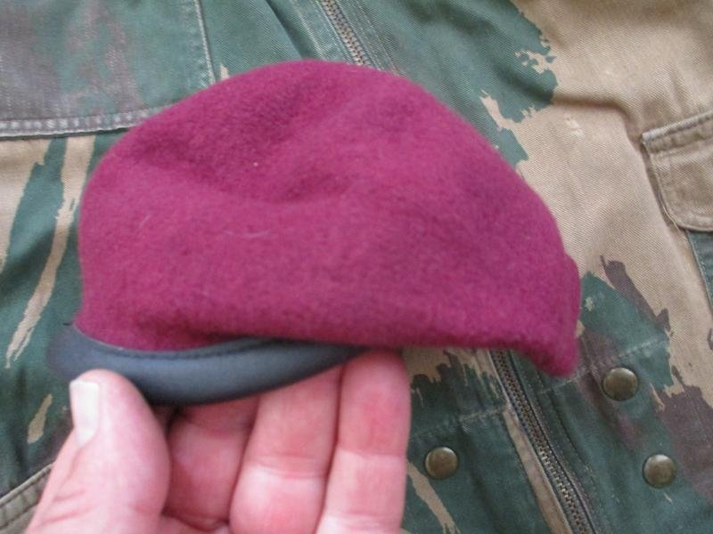 PARACHUTE REGIMENT AIRBORNE MAROON combat / field BERET leather band SHAPED used — image 5
