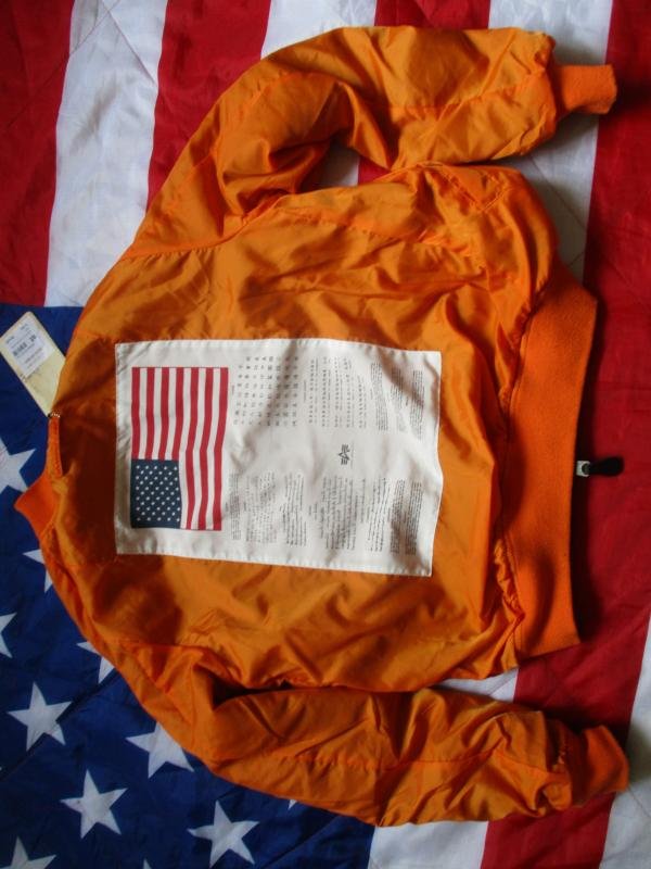 original ALPHA INDUSTRIES USA usaf MA1 bomber pilot JACKET COAT black SMALL reversible and inner vietnam war blood chit — image 4