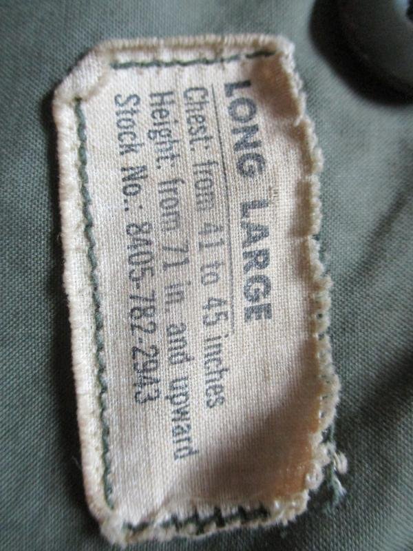 1967 genuine US ARMY ISSUE VIETNAM WAR OG 107 usa M65 COAT COMBAT jacket Large Long - xl — image 2