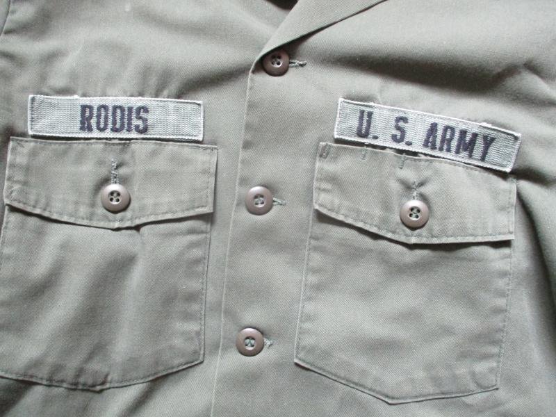 ORIGINAL 1976 US ARMY 1st INFANTRY DIVISION OG 507 UTILITY SHIRT Vietnam war MEDIUM — image 4