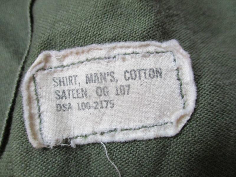 ORIGINAL US ARMY Vietnam War OG 107 UTILITY COTTON SATEEN SHIRT 15 1/2 X 35 m — image 4