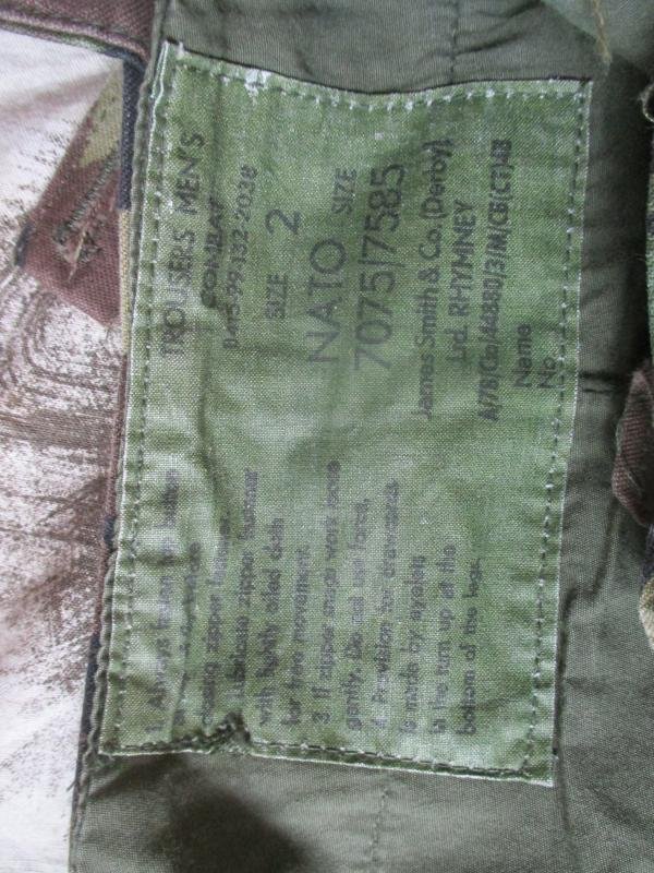 BRITISH ARMY ISSUE 1968 68 DPM CAMO COMBAT trousers pants FALKLANDS WAR size 2 medium 34' MINT CONDITION — image 2