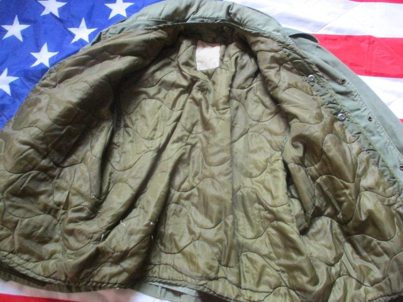 genuine US ARMY ISSUE VIETNAM WAR OG 107 M65 COAT COMBAT jacket & liner L- xl — image 2